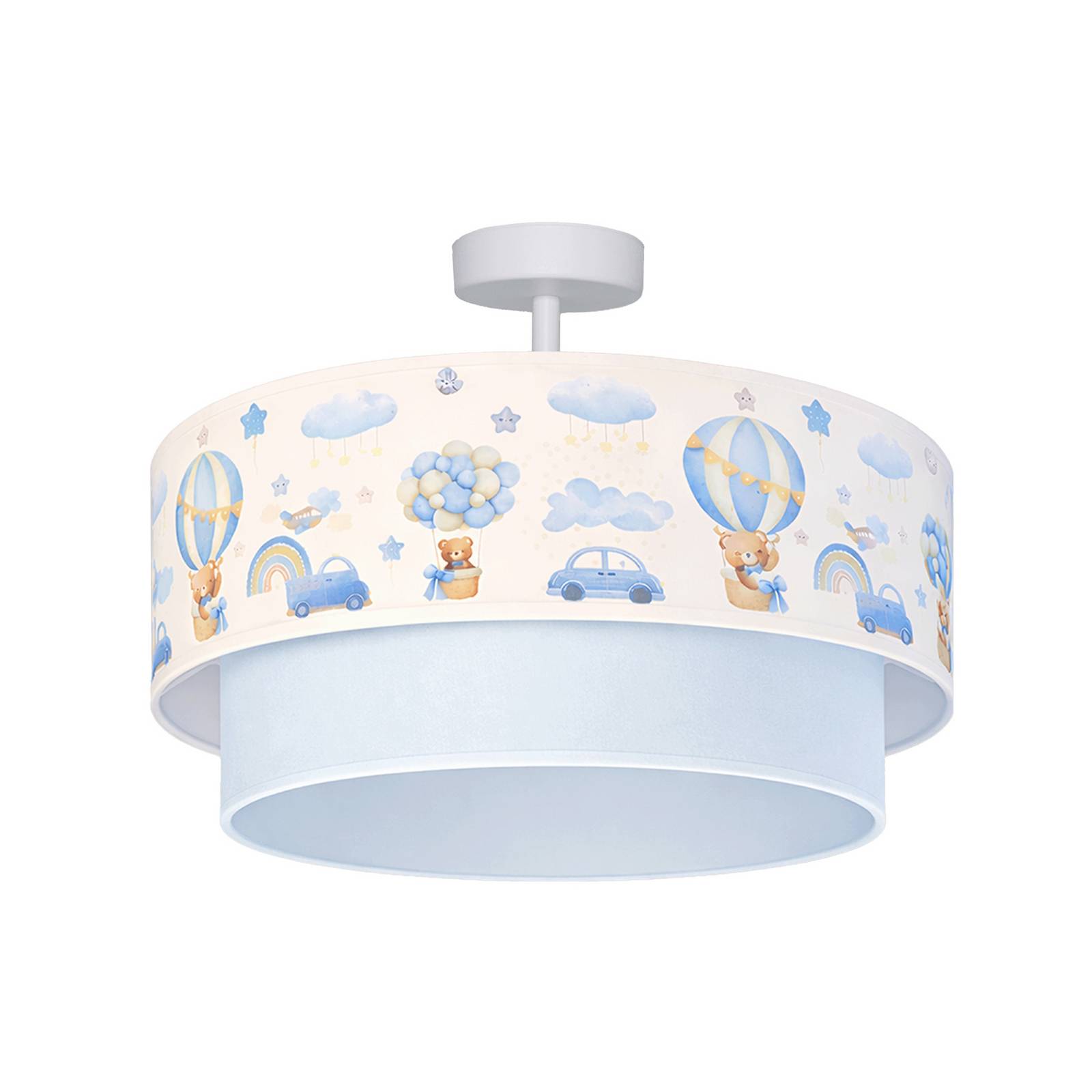 Kinder-Deckenlampe Boho, hellblau/bunt, Ø 40 cm, Textil, E27