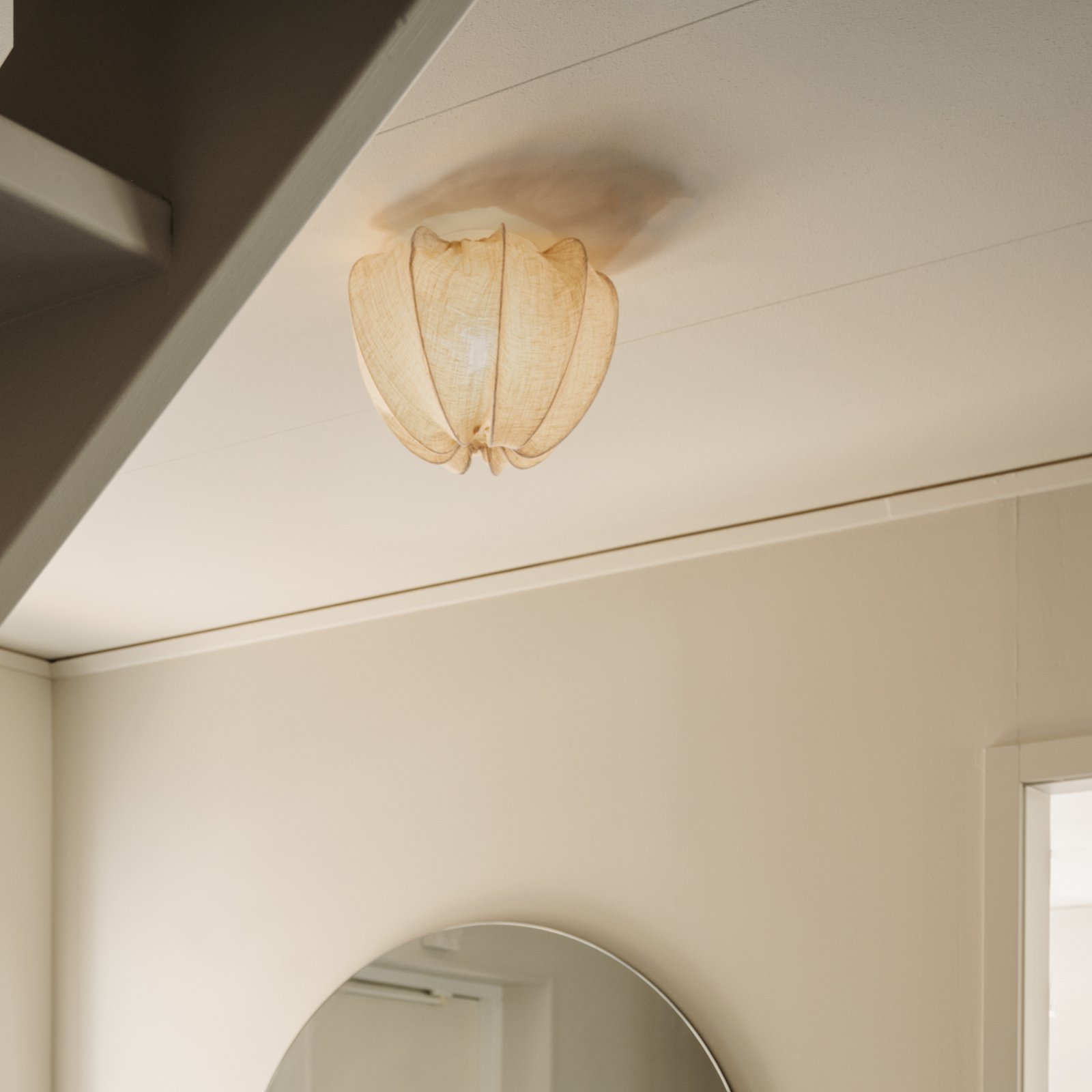 Anna plafondlamp, naturel, linnen, Ø 30 cm - Watt & Veke