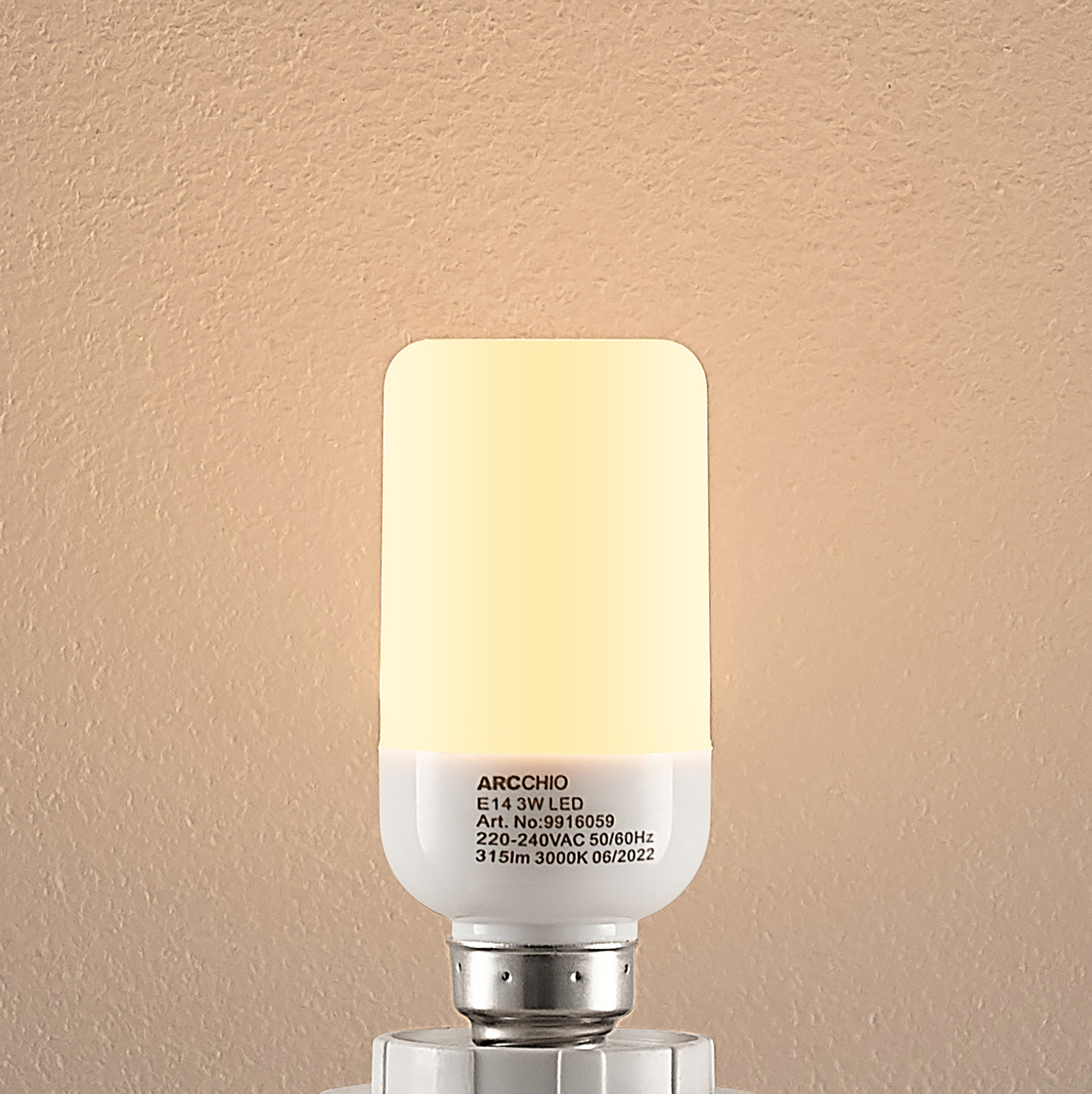Arcchio-LED-lamppu putkenmuotoinen E14 3W 3000K