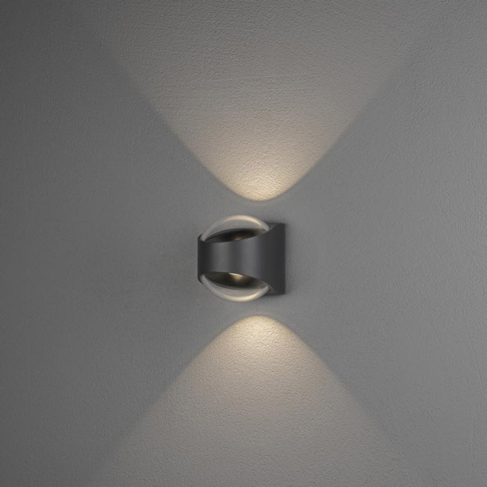 Vonkajšie nástenné LED Bitonto 2-pl., antracit