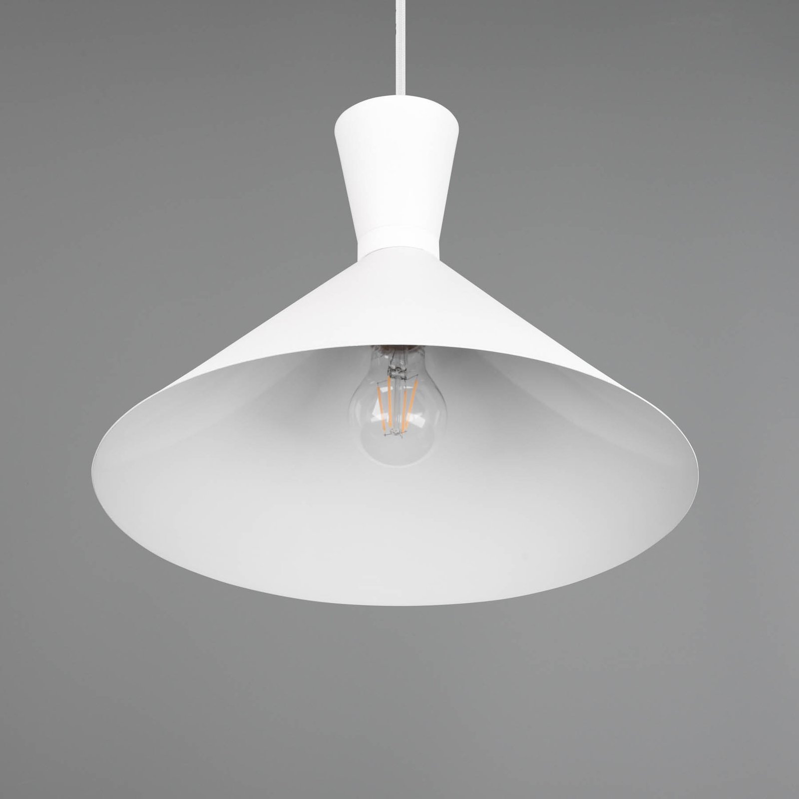 Hanglamp Enzo, 1-lamp, Ø 35 cm, wit
