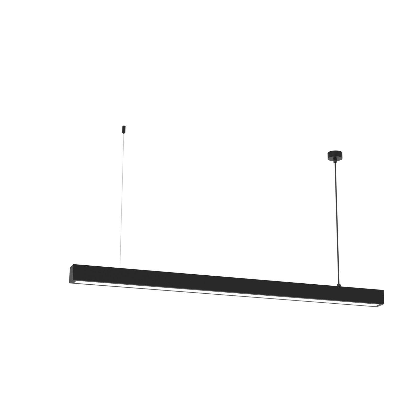Lungo lampada a sospensione, nero, L 124 cm