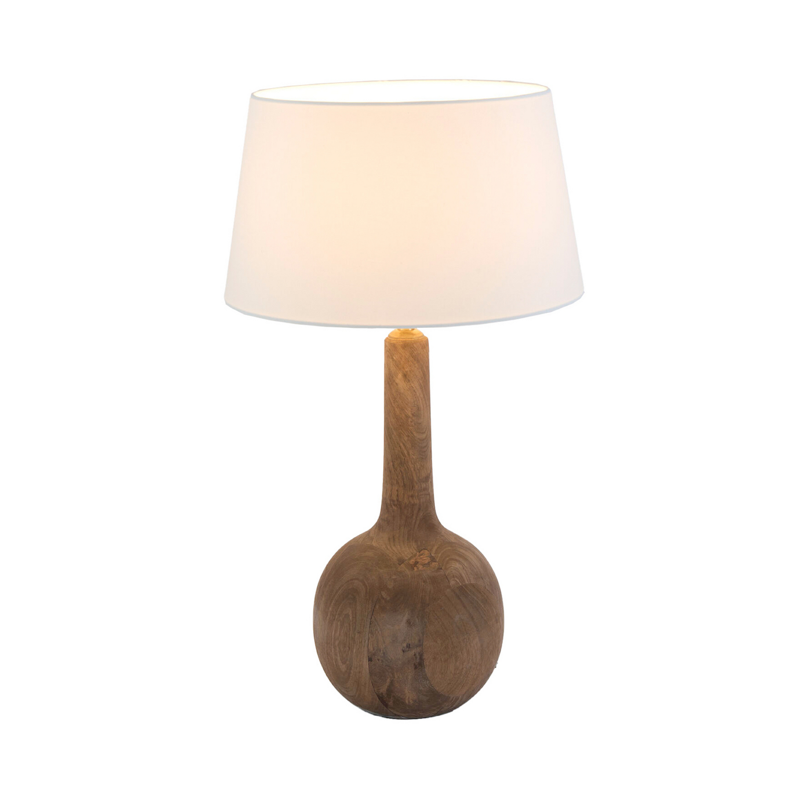 Tischleuchte VEZZANA, natur/écru, Höhe 47 cm, Mangoholz, E27