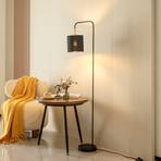 Lindby Hinay lámpara de pie textil negro/oro