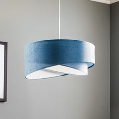 Lampada a sospensione Vivien, bicolore, azzurro/bianco
