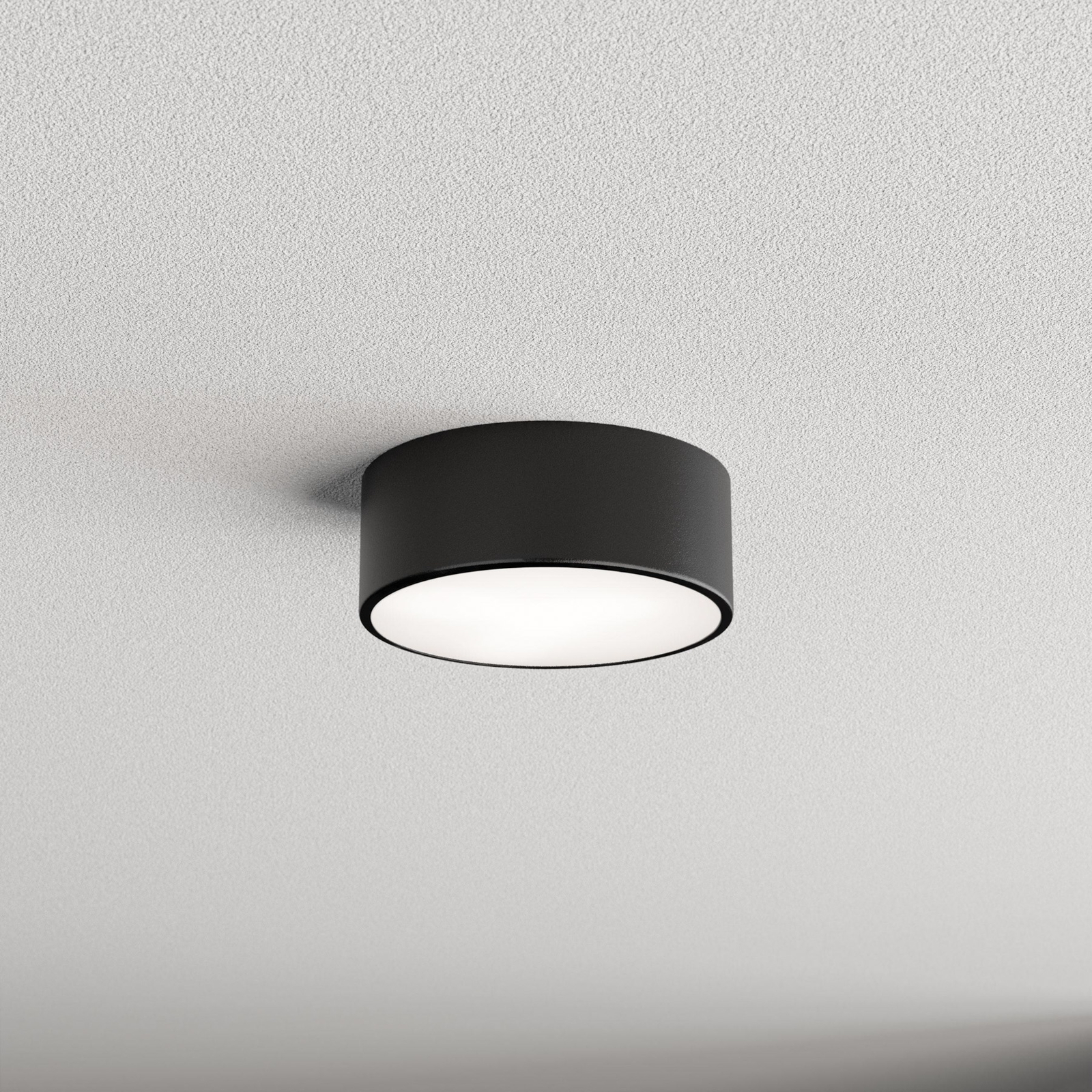 Cleo ceiling light, black, Ø 20 cm, metal, IP54