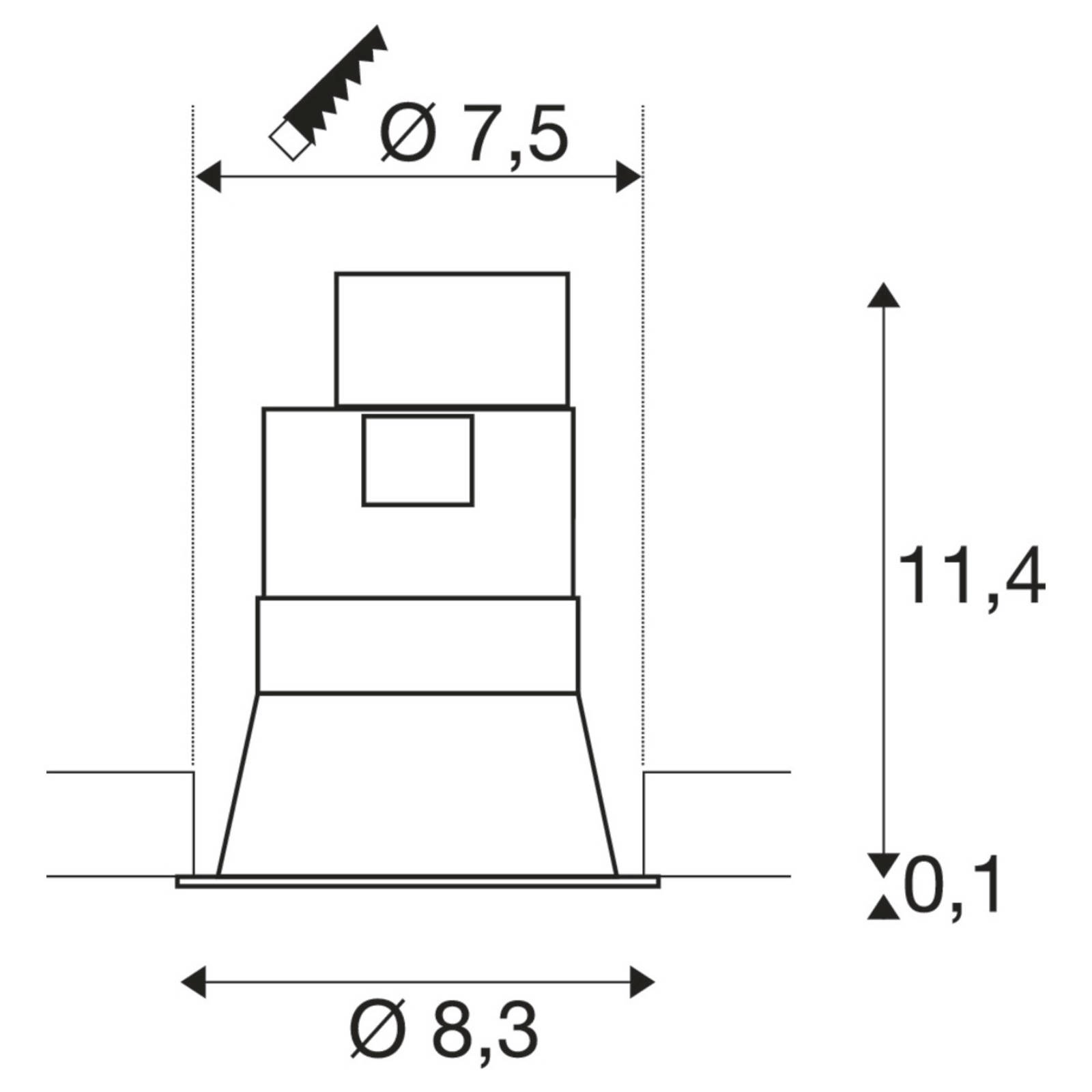 Reflektor wpuszczany SLV Horn GU10, czarny matowy