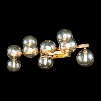 Maytoni Dallas vägglampa med 9 glaskulor, guld