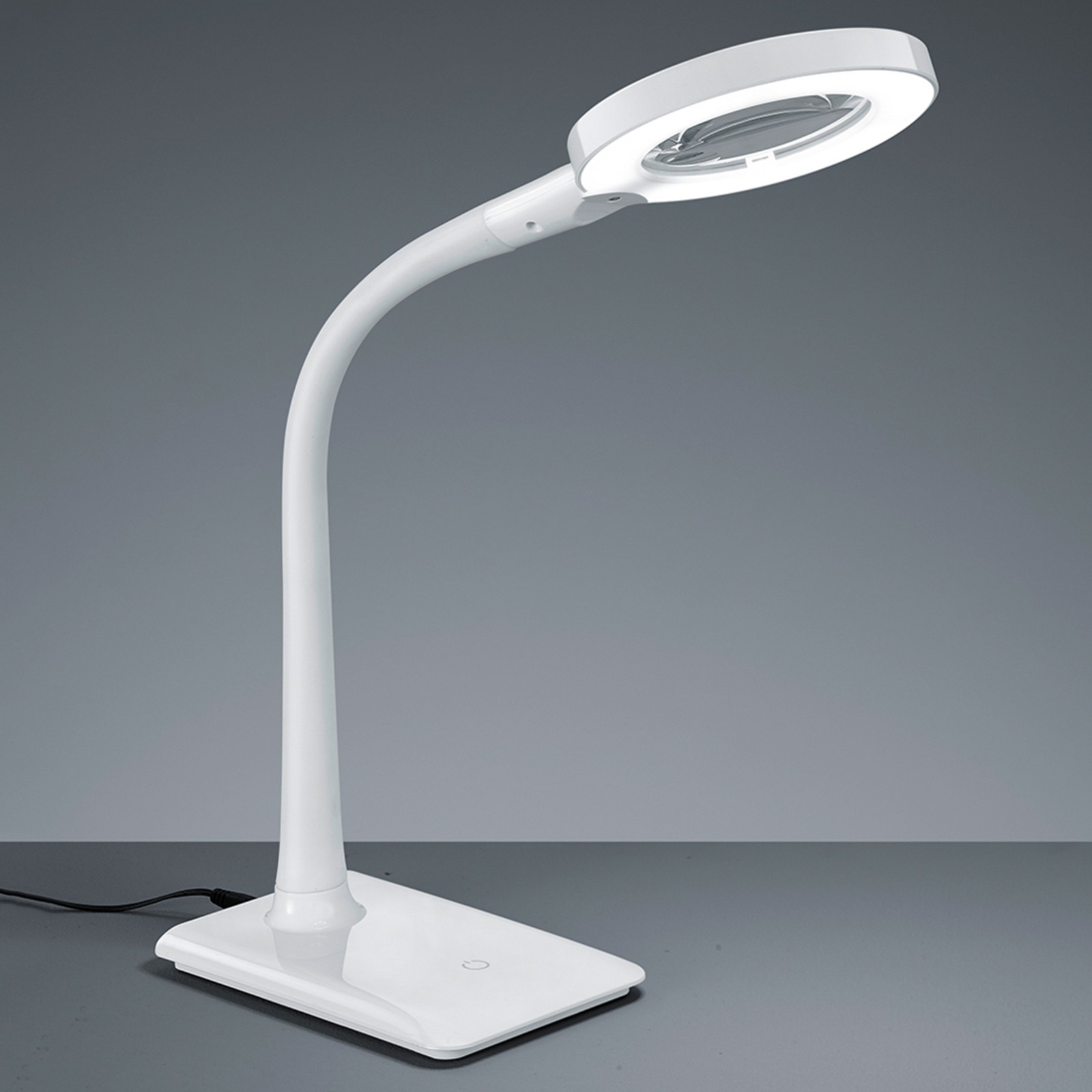 Met voet - LED vergrootglaslamp Lupo in wit