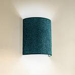 Wandlamp Boucle van stof, donkergroen