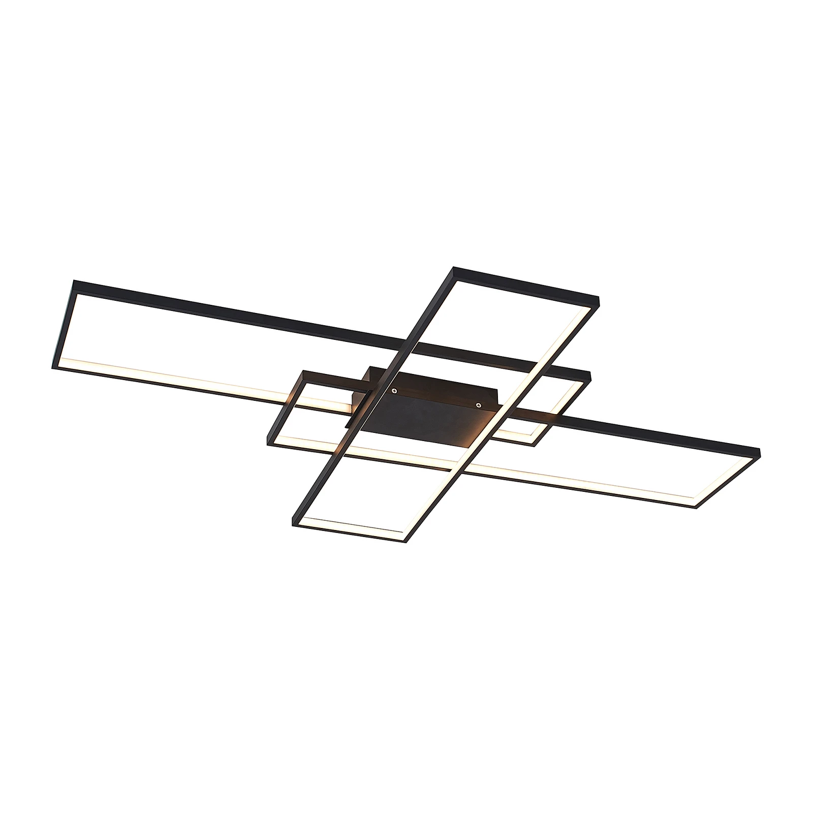 Lindby LED plafonieră LED Tetson, negru, metal, dimabil