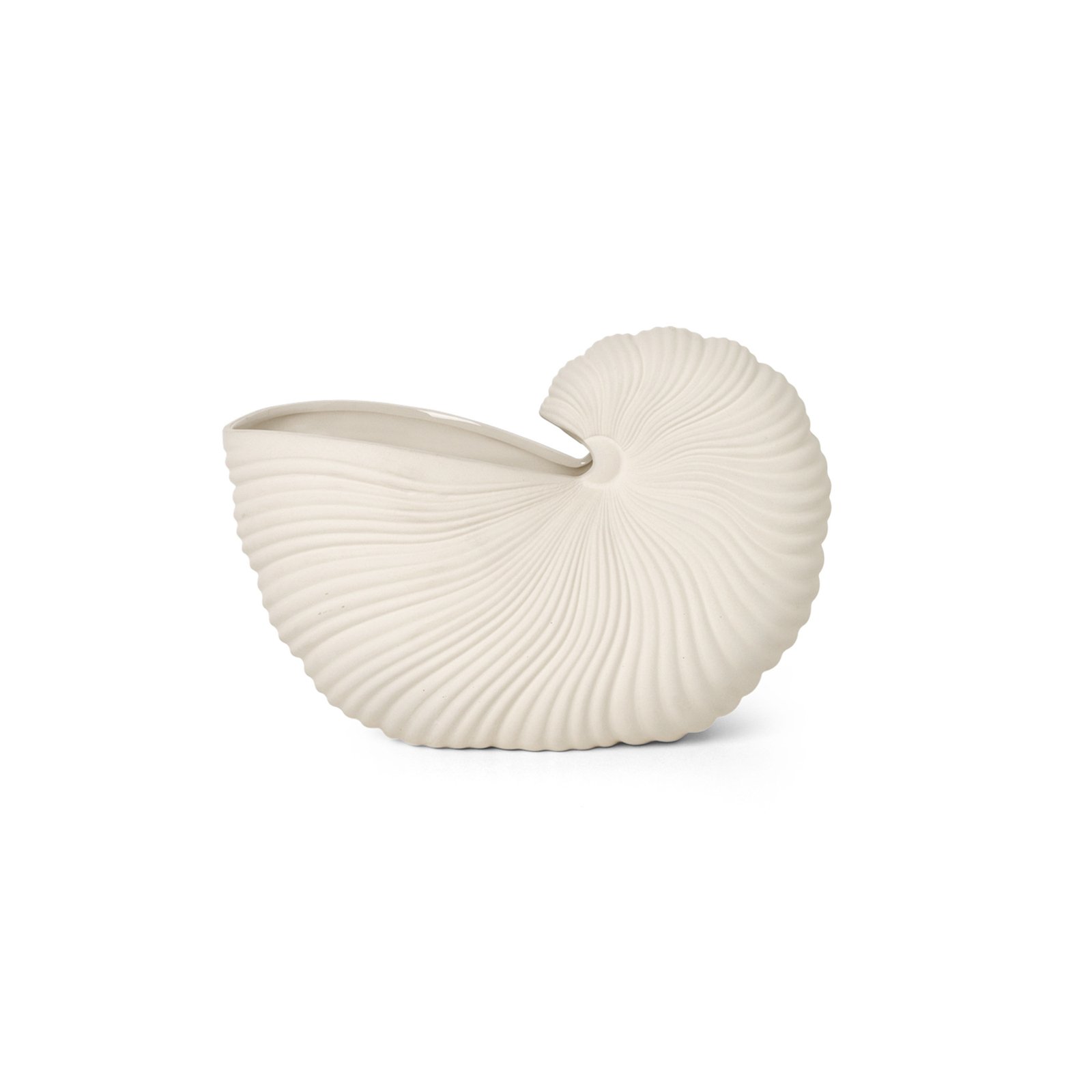 ferm LIVING Vase Shell, white, width 31 cm, ceramic