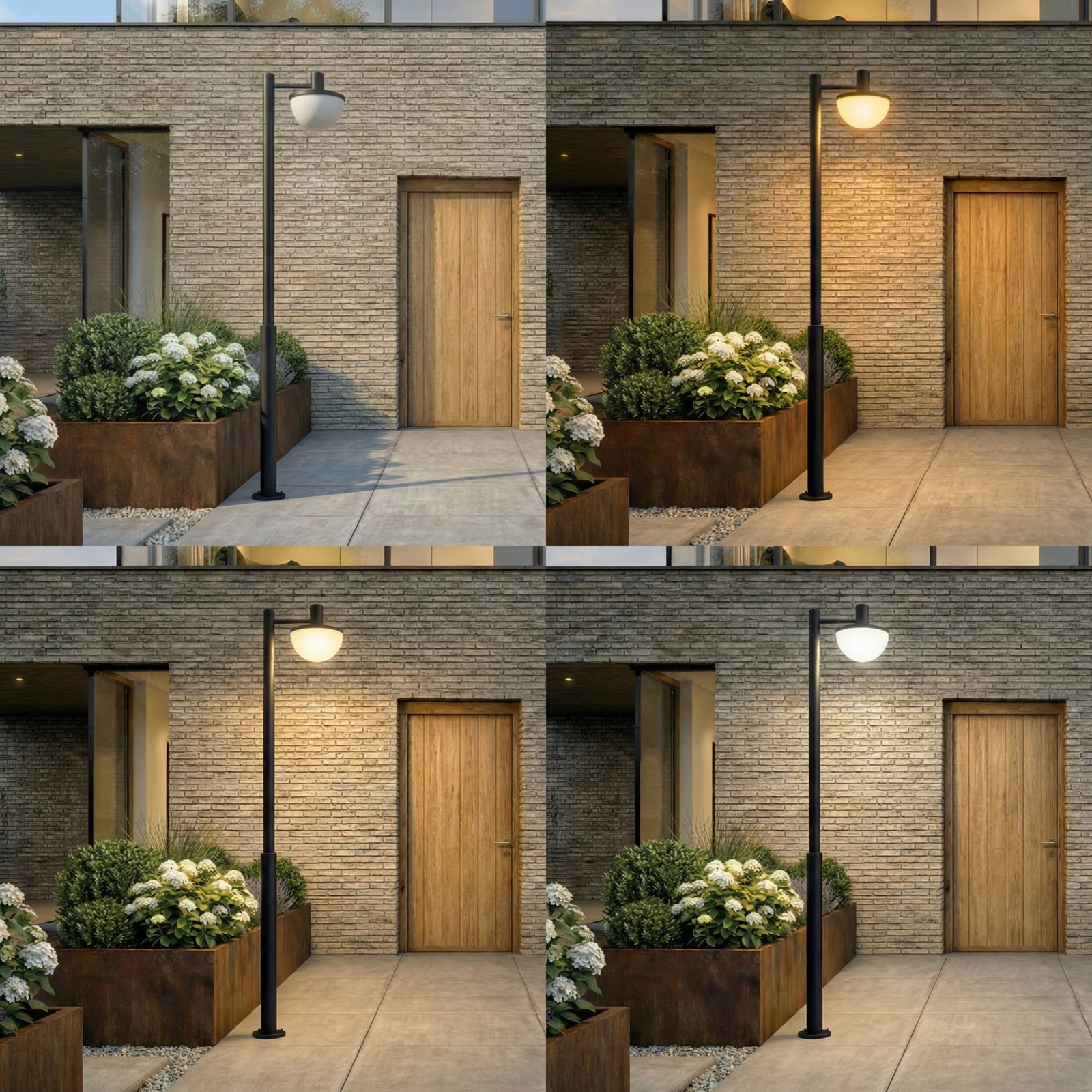 Lámpara exterior LED Toras, CCT, atenuable, negra, con 1 luz - Lucande