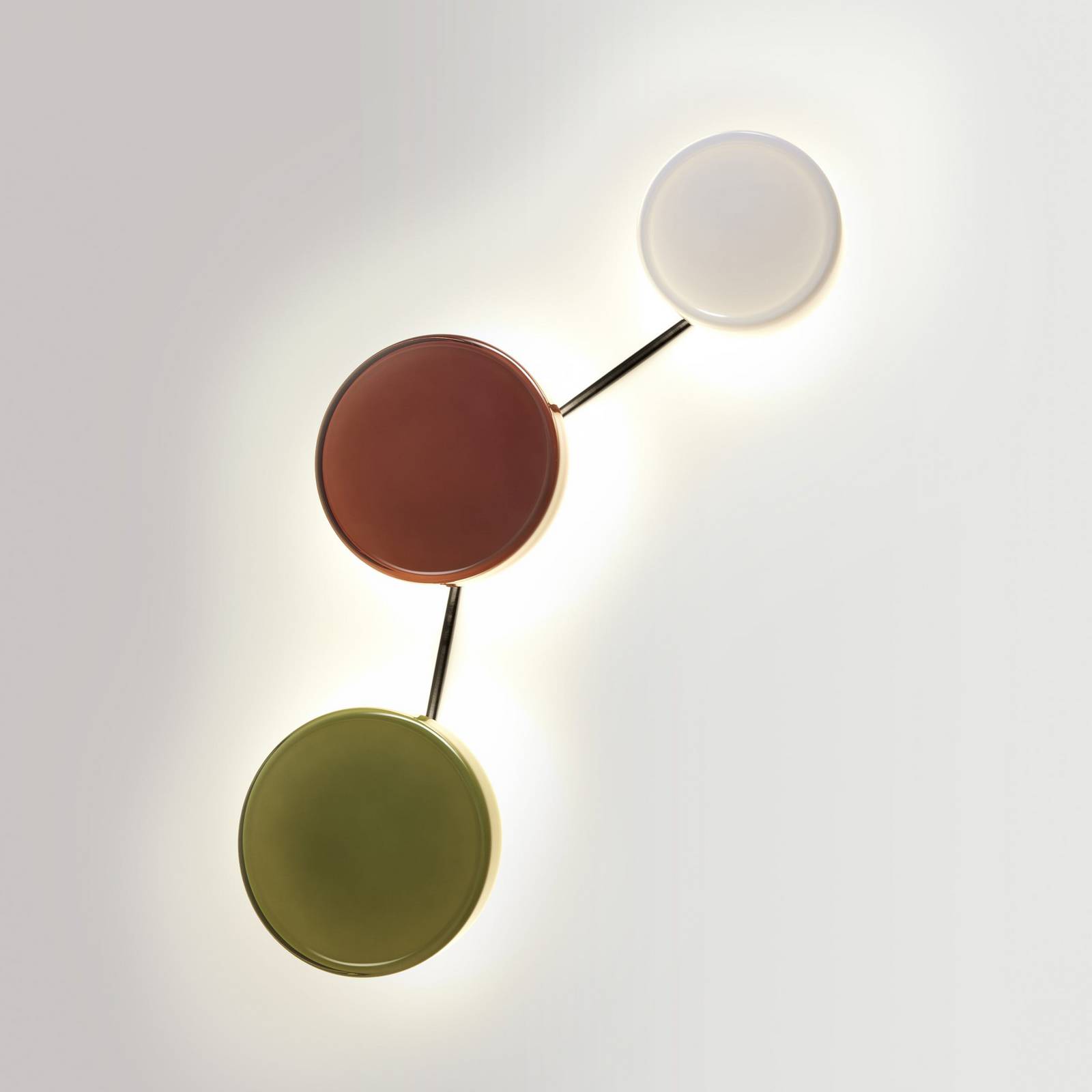 Kinkiet LED MARSET Caramel, brązowy, Ø 28 cm, TRIAC, szkło