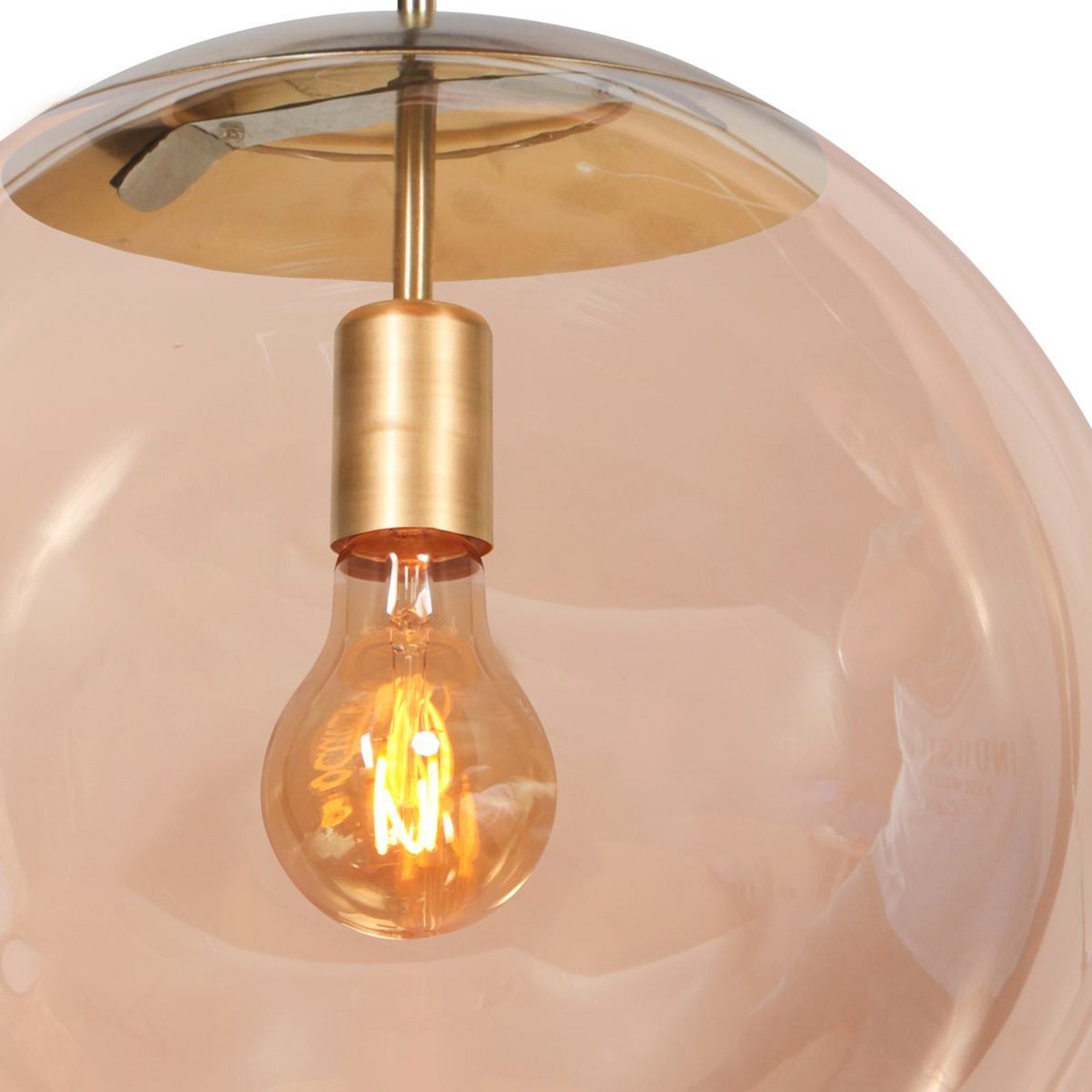 Bollique pendant light, brass, Ø 40 cm, glass, 1-bulb, ball