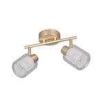 Plafoniera Neralo, a 2 luci, color oro, metallo, E14