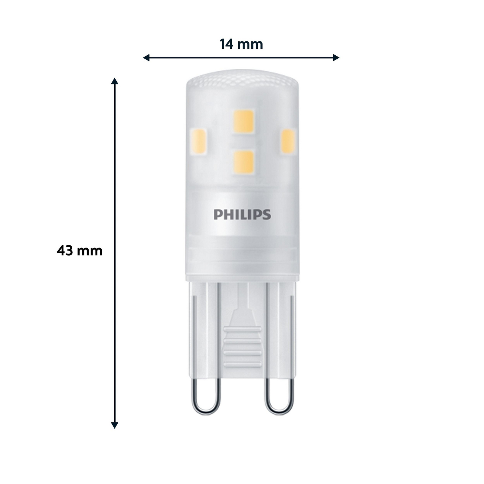 Philips LED-stiftpære G9 1,9W 220lm 2700K matt 6-pak