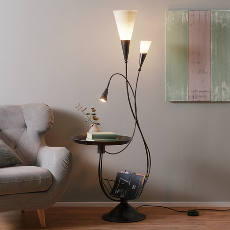 Elegant golvlampa MARRON med förvaringsplats