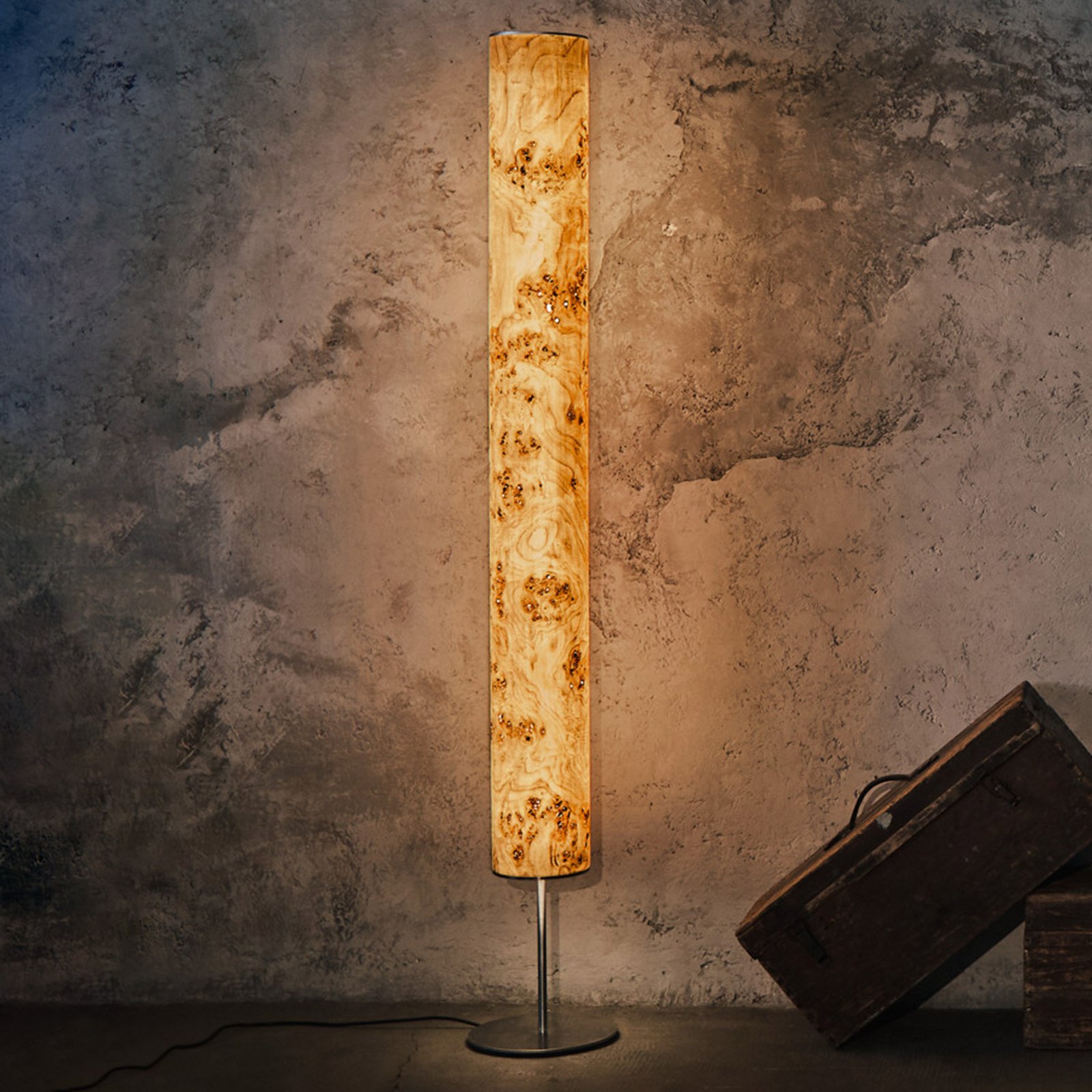 LeuchtNatur Arbor LED-Stehleuchte, Holzschirm