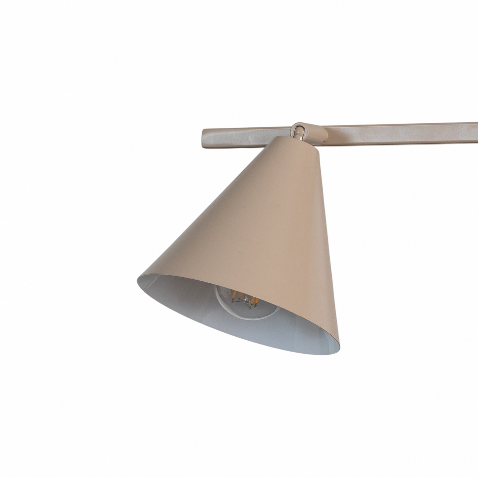Hängeleuchte Form 4, beige, Metall, 4-flammig, Kegel, E27
