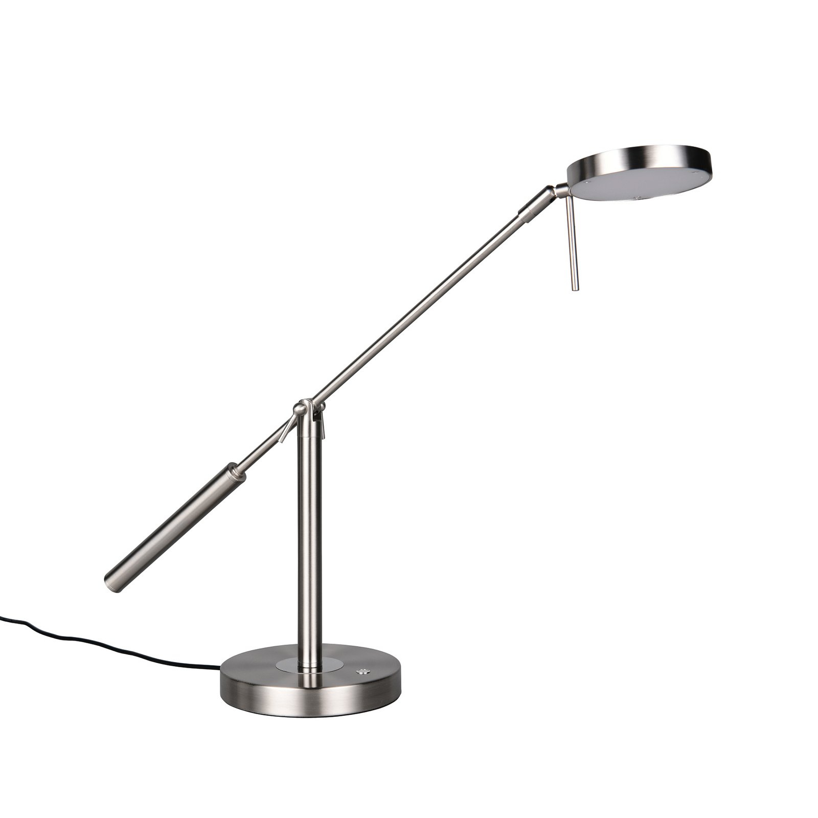 Monza LED stolna lampa, boje nikla, visina 52 cm, metalna