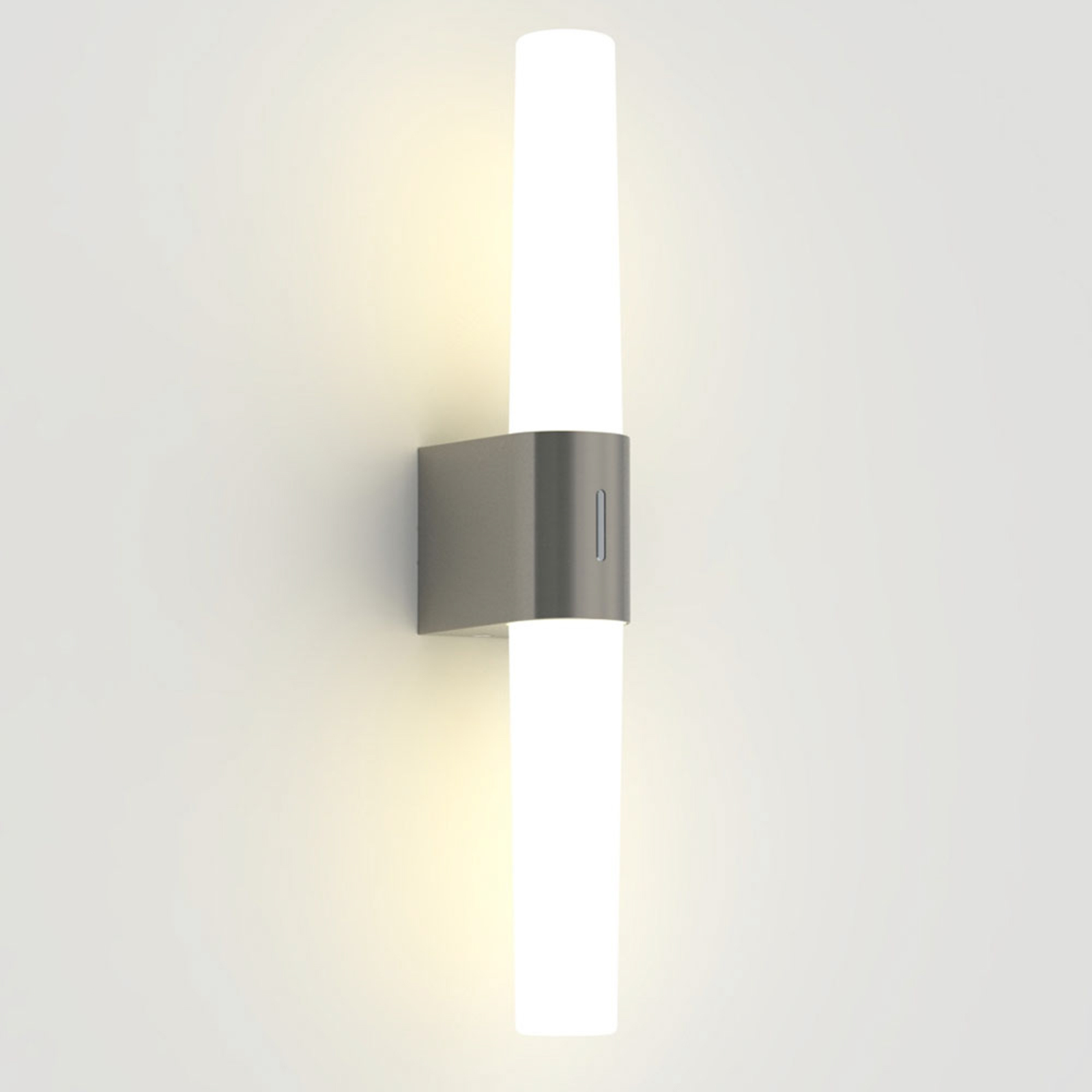 LED-Badwandleuchte Helva Double, nickel gebürstet