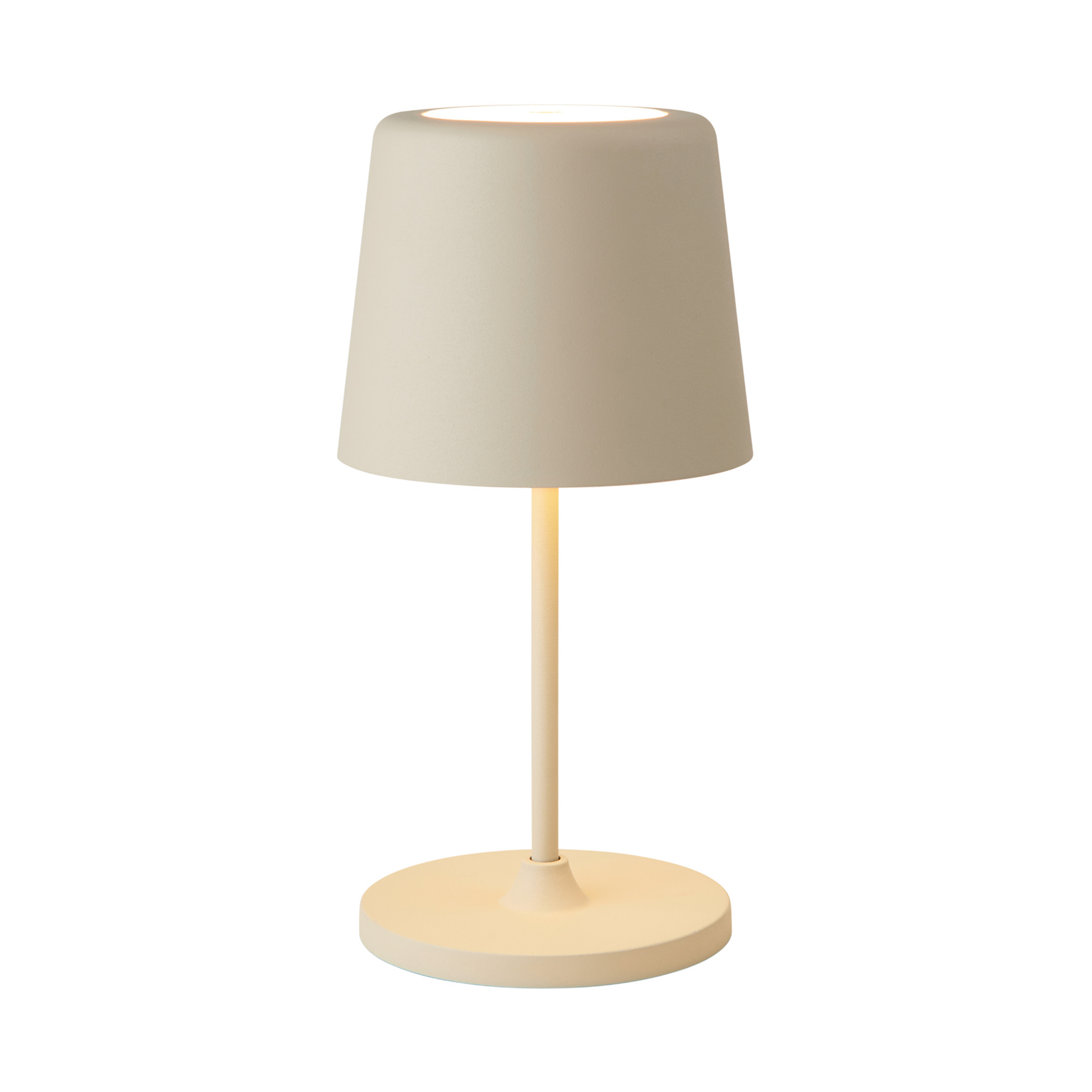 Lampe à poser LED rechargeable LUMEN, beige, 23 cm, IP44 - Halo Design