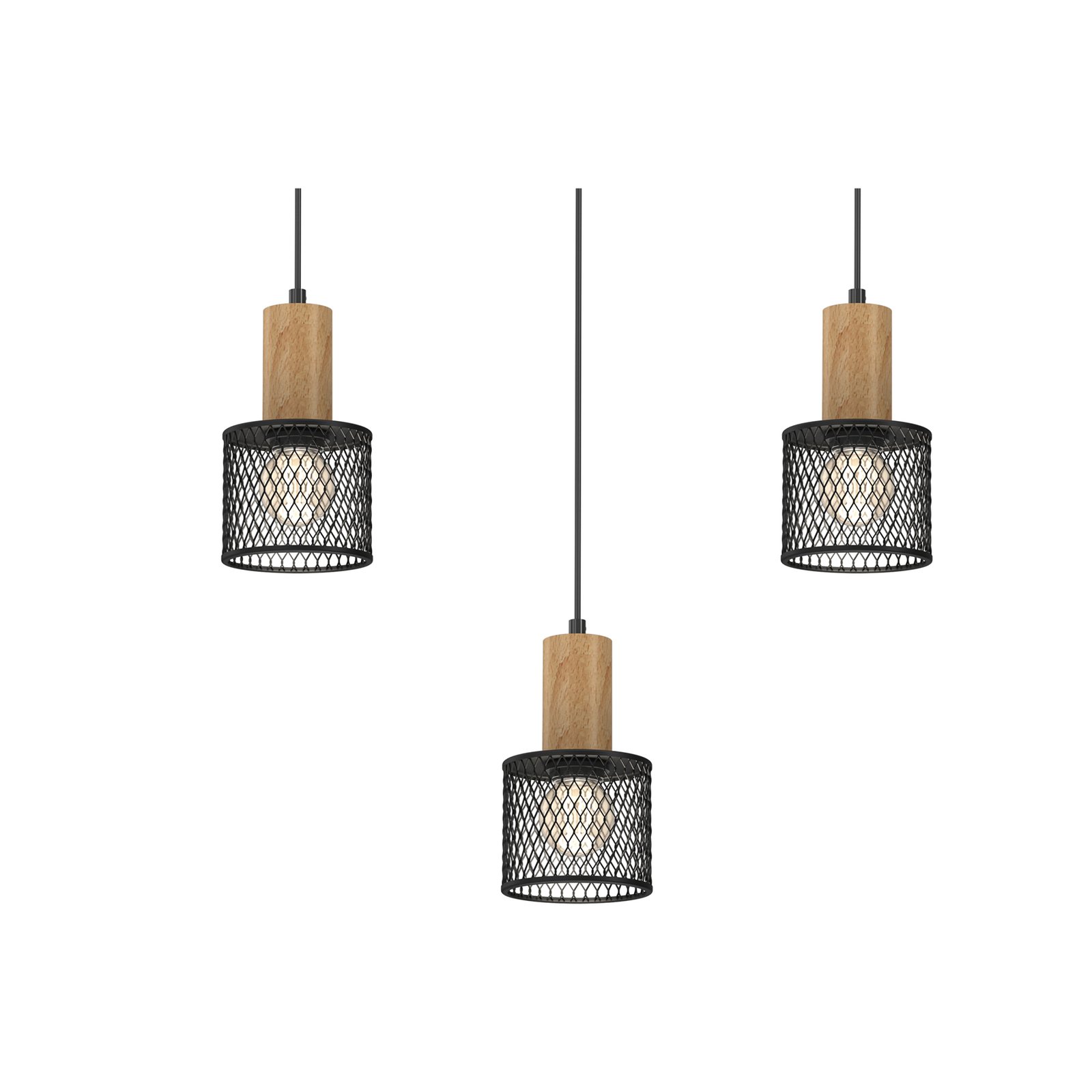 Sobresa pendant light lattice lampshade, 3-bulb