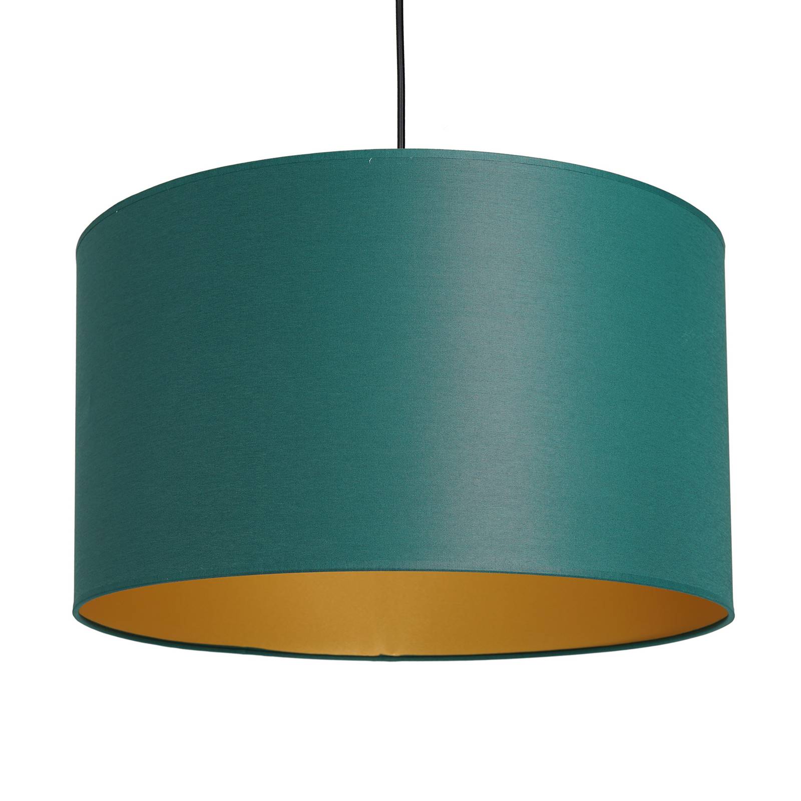 Suspension Soho cylindre 1 lampe Ø 40 cm verte/or