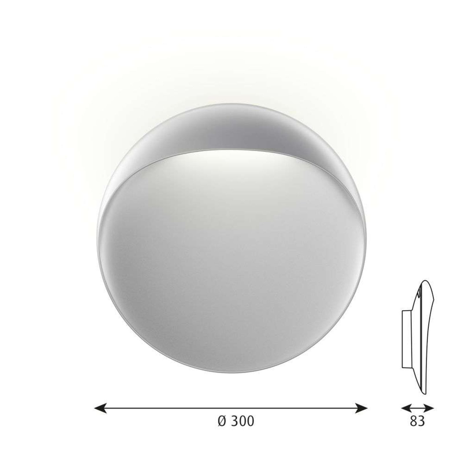 Flindt Aplique de Pared Ø300 2700K Aluminio Gris - Louis Poulsen