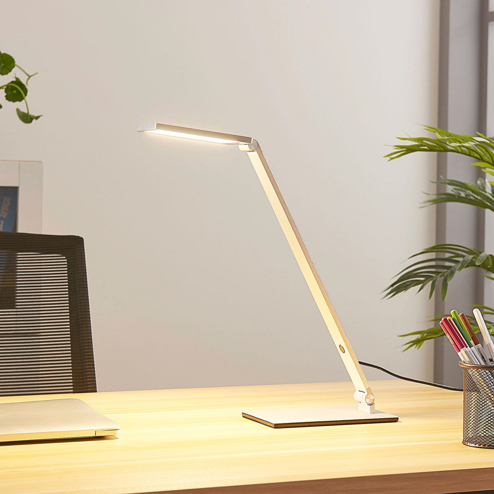 Lucande Resi - lampă de birou LED dimabil - Studiu / Birou - modern - aluminiu - Metal
