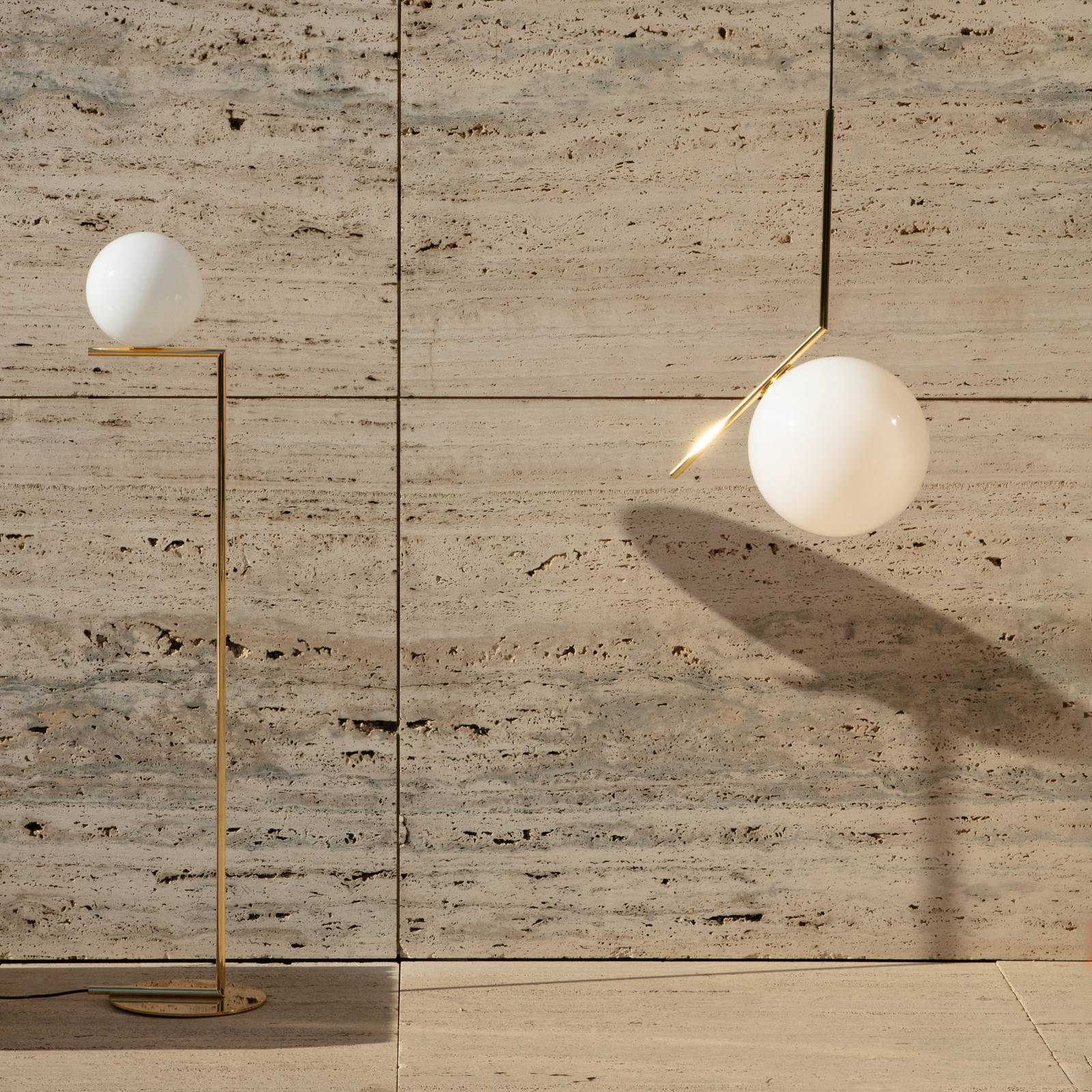 Lampa wisząca FLOS IC S3, kolor mosiądz, szkło