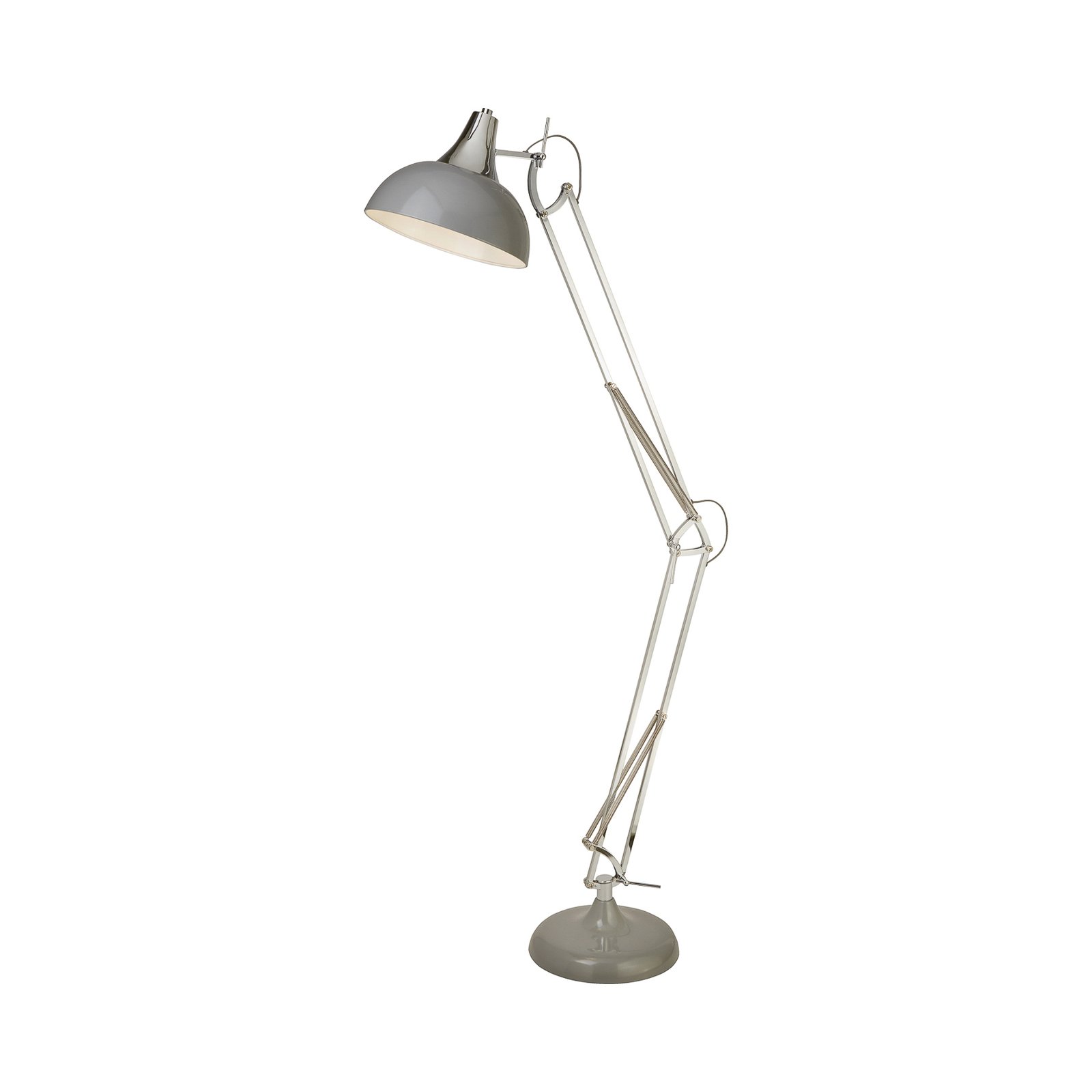 Golvlampa Goliath, grå, metall, E27, 170 cm, justerbar