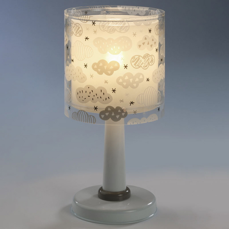 Tischlampe Clouds für Kinderzimmer, grau