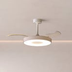 Smart LED-Deckenventilator Coin, beige/weiß, DC, leise, CCT