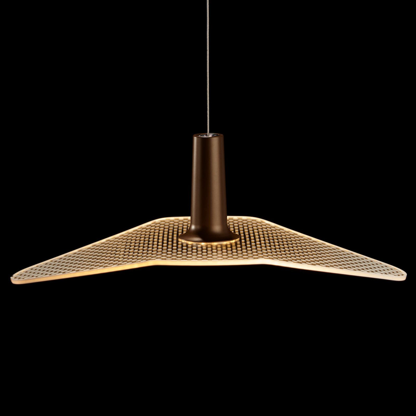 LDM Wyng Dot LED hanging light, bronze, for Living / Dining Room, acrylic, aluminium, 32 W, energy efficiency: A+, L: 64.3 cm, W: 39.4 cm, H: 23.4 cm