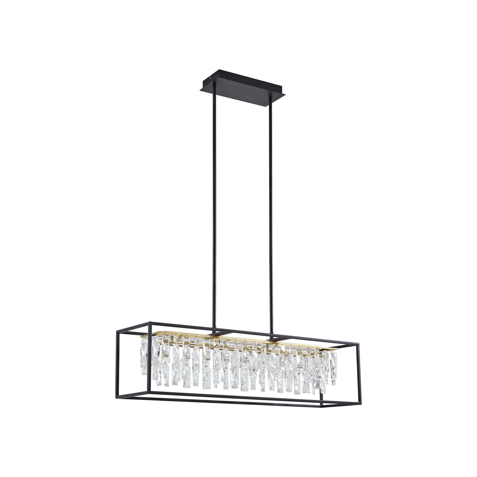 Lucande LED-Hängelampe Kassi, schwarz, Eisen, dimmbar, 90 cm