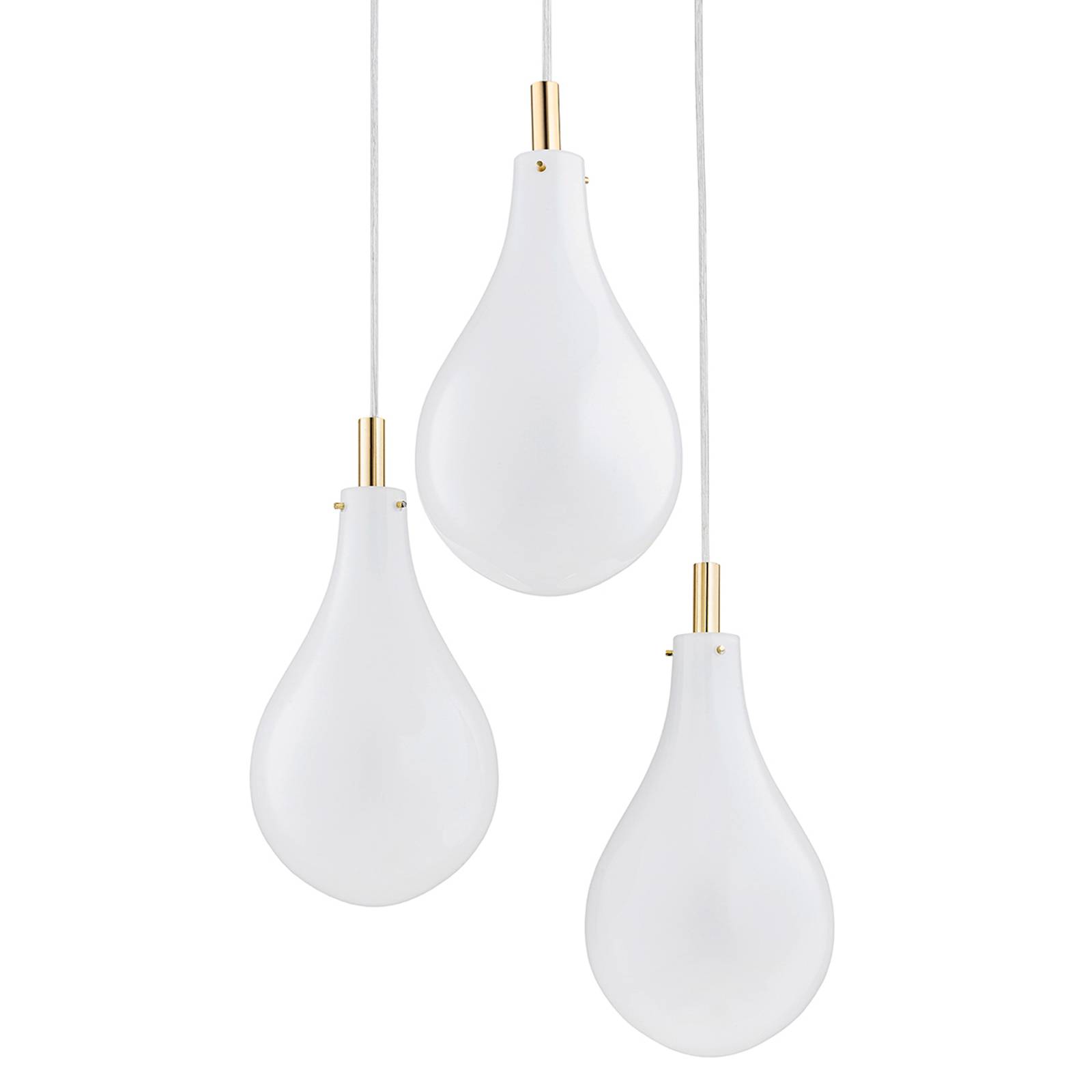 Euluna Suspension Oaza 3 lampes blanc translucide/laiton