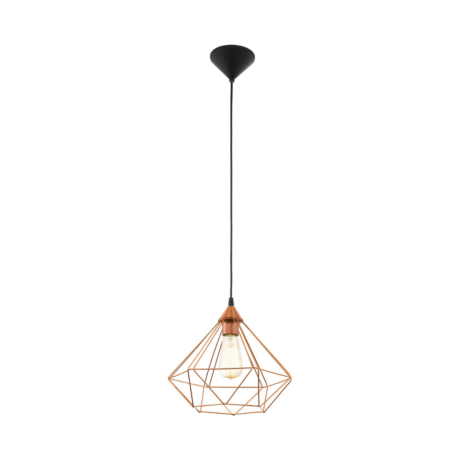 Hanglamp Tarbes, 1-lamp, 32,5cm, koper