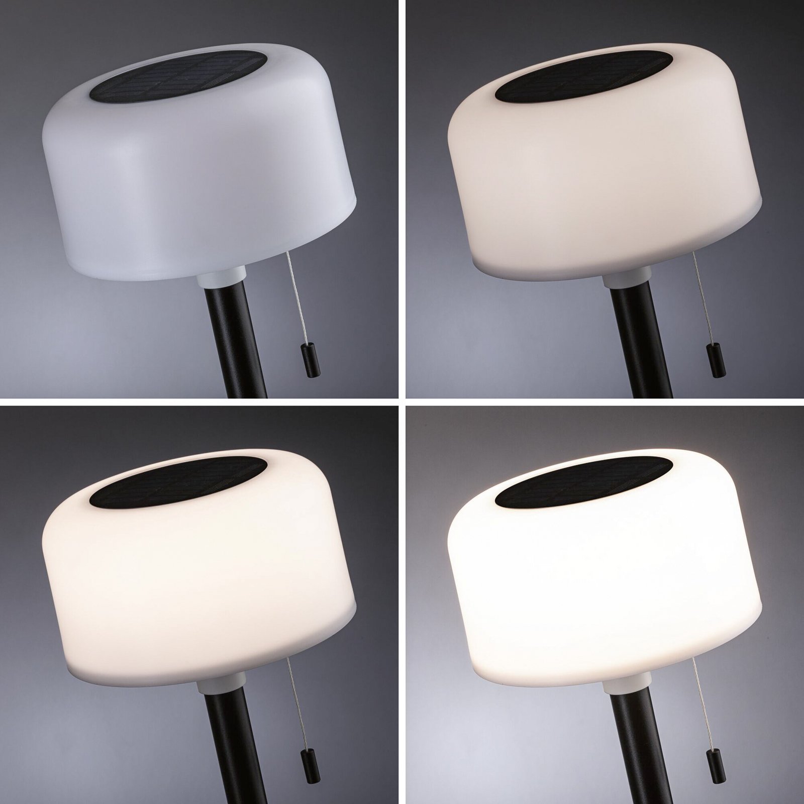 Lampa de masă solară cu LED Paulmann Bartja, negru, IP44 dimabil