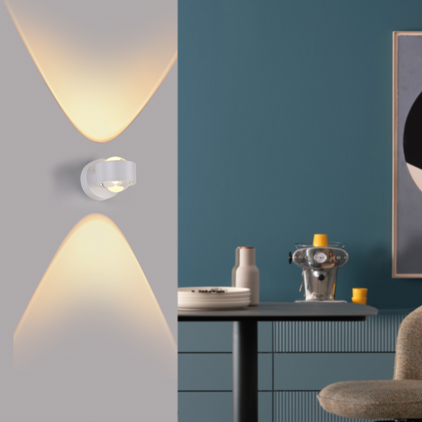 Schöner Wohnen LED wall light Chia, white, 3,000 K, up/down Schöner Wohnen LED wall light Chia, white, 3,000 K, up/down