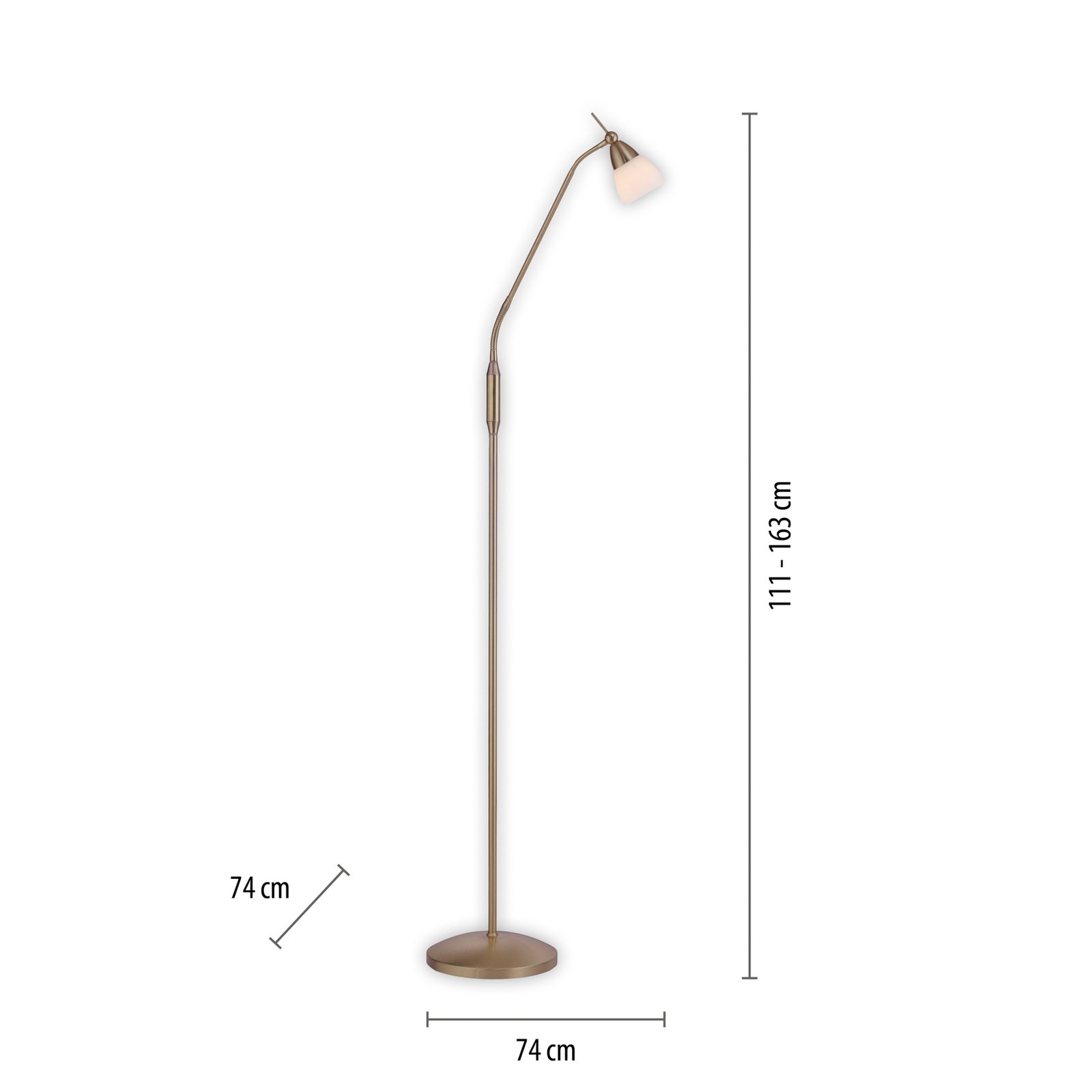 Подова лампа Paul Neuhaus Pino, античен месинг
