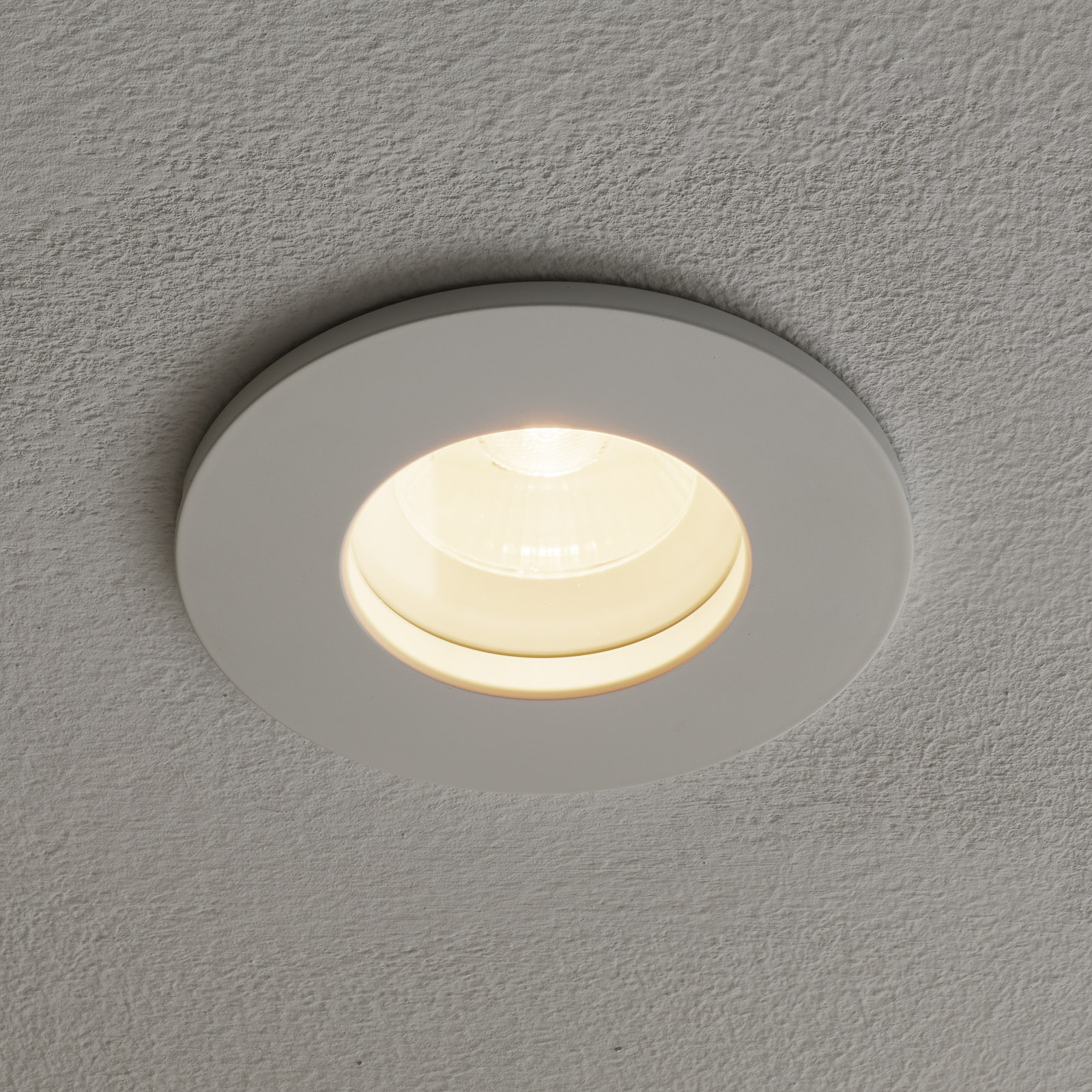Arcchio Raku downlight round 9.3 cm white, for Living / Dining Room, aluminium, polycarbonate, PMMA, 7 W, energy efficiency: A++, H: 0.5 cm