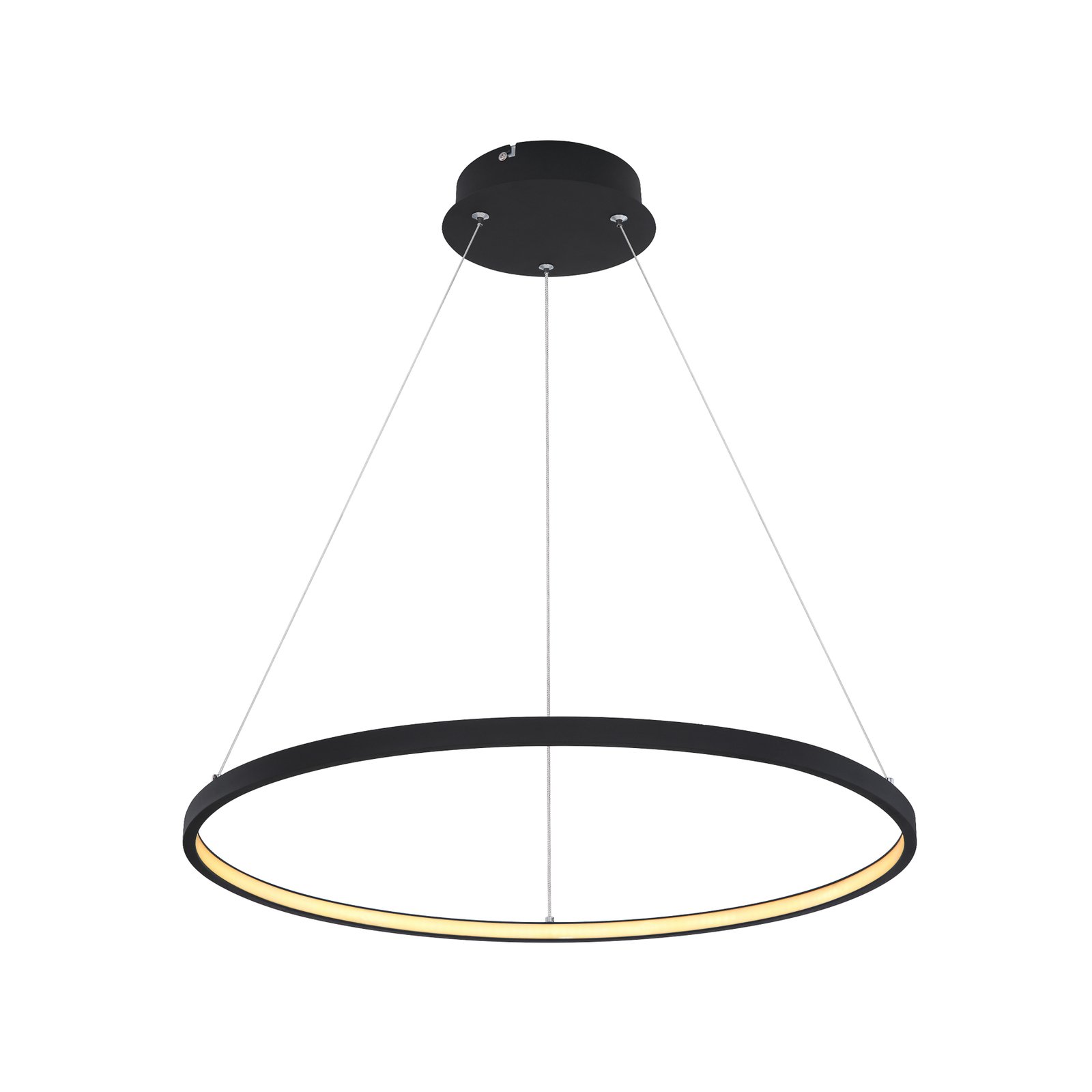 Ralph LED-hængelampe, 1 lyskilde, sort, Ø 60cm