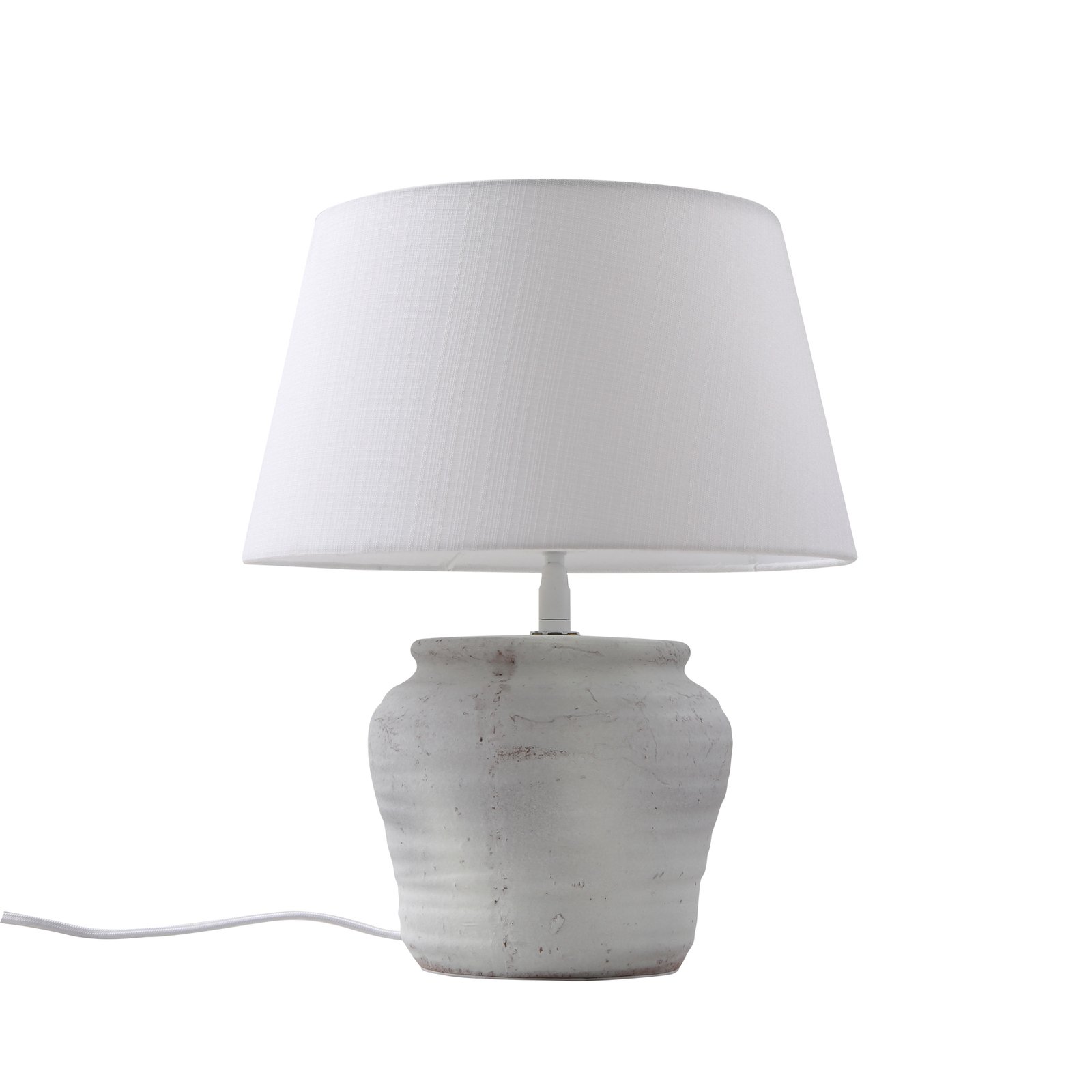 Lindby tafellamp Aelith, Ø 30 cm, wit, keramiek, E27