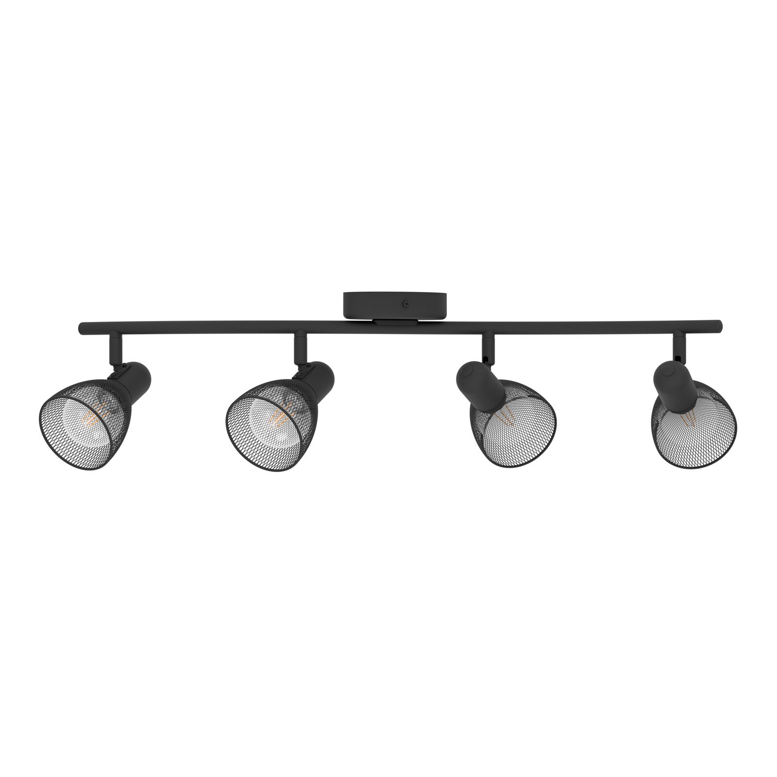 Reflektor sufitowy Corvigno, długość 64 cm, czarny, 4-punktowy, stalowy