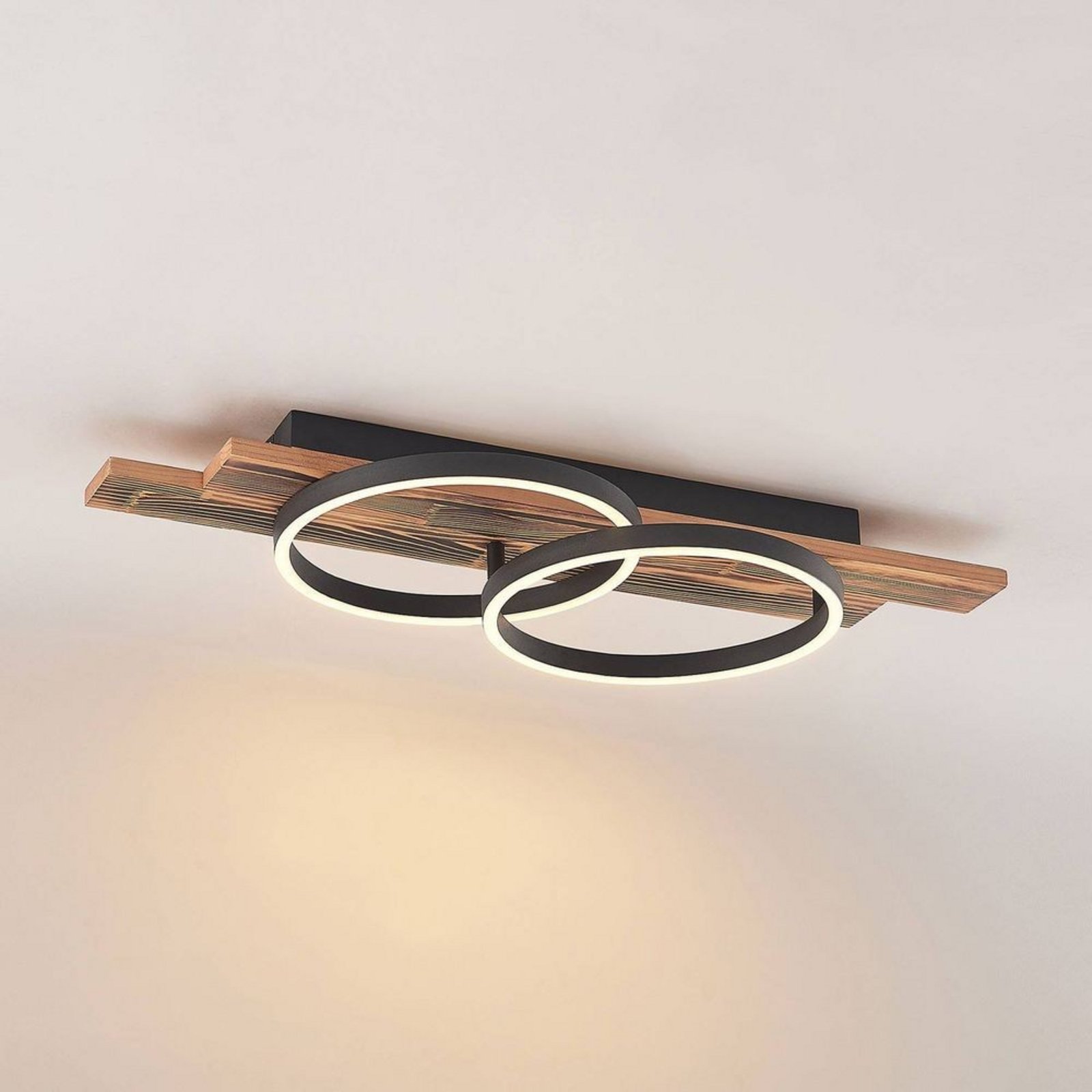 Sentoa LED Plafonieră Light Wood/Black - Lindby