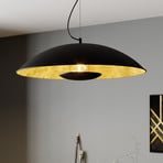 Lampa wisząca Lindby Emilienne, czarna, kolor złoty, Ø 60 cm