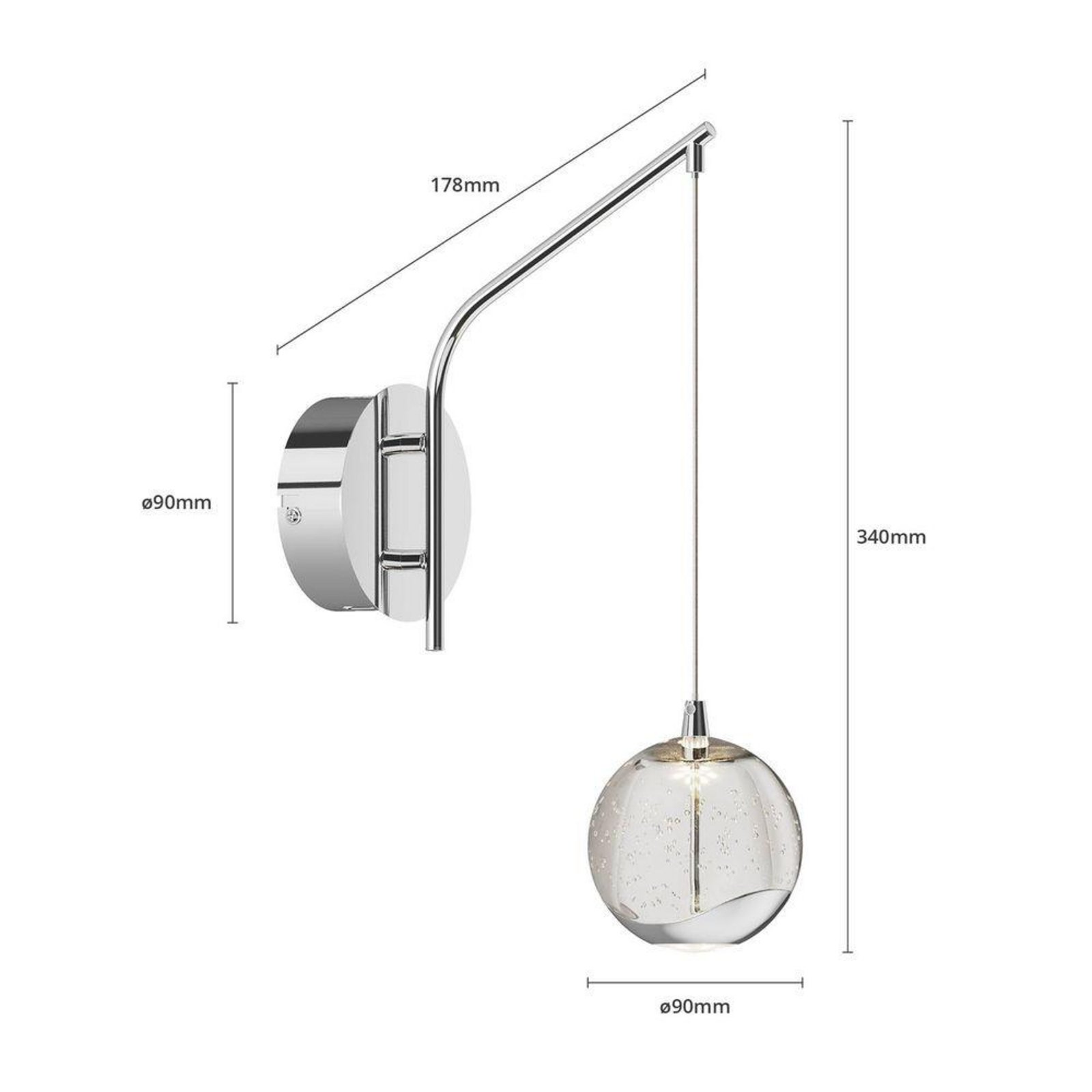 Hayley LED Aplică de Perete Chrome - Lucande