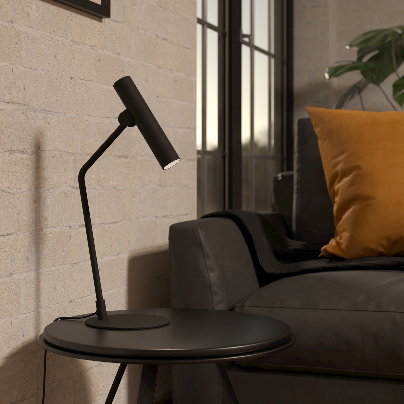 Lampa stołowa LED Almudaina, czarna, wysokość 49,5 cm, stal